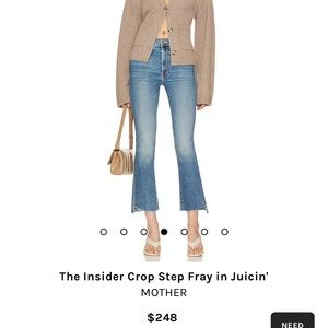 MOTHER Denim Insider Crop Step Fray Jeans Size 26